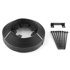 Expert Gardener 2-inch Tall Wall No-Dig Landscape Edging, 30-ft., Plastic, Black - 1 of 4