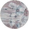 Teal Blue Aqua And Ivory Floral Washable Indoor Outdoor Area Rug - 4 of 4
