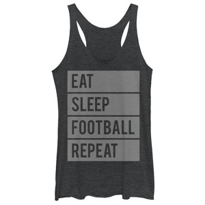 Women's CHIN UP Eat Sleep Football Repeat Racerback Tank Top - 1 of 3