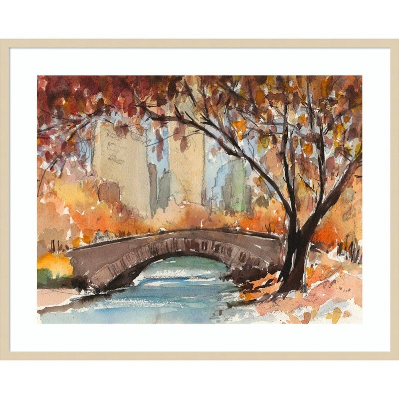 41&#34; x 33&#34; Autumn in New York Study I by Samuel Dixon Wood Framed Wall Art Print - Amanti Art, 1 of 6