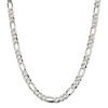 Black Bow Jewelry Men's 8.5mm Sterling Silver Flat Figaro Chain Necklace - 3 of 4