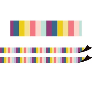 Teacher Created Resources® Oh Happy Day Stripes Magnetic Border, 24 Feet Per Pack, 2 Packs - 1 of 3