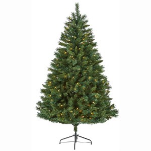 Nearly Natural 6' Rocky Mountain Mixed Pine Prelit LED Artificial Christmas Tree - 1 of 1