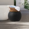 MOEPISY 17 inch outdoor indoor side table for patio, accent decorative garden stool - 3 of 4
