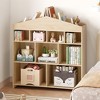 Toy Storage Organizer Kids Bookshelf with 9 Storage Cubbies Dollhouse Bookcase Toddlers Playhouse Bookshelf - 3 of 4