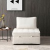 78.3" Linen Fabric Multipurpose Ottoman Lazy Sofa Pull-Out Sofa Bed with Removable Backrest - 3 of 4