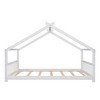 Full Size Wood House Bed with Roof for Kids,Teens - 3 of 4
