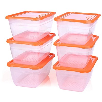 Food Storage Containers (Large 4L, 6 Piece - 3 Lids, 3 Containers)