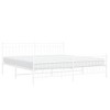 vidaXL King Metal Bed Frames with Headboard, Under Bed Storage, Noise Free, White, No Mattress - 2 of 4