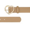 INSPIRE CHIC Women's Solid Color Heart-Shaped Buckle with Beads Belts - 2 of 4