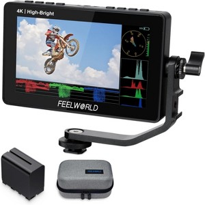 FEELWORLD F5 Prox 5.5 Inch 1600nit High Bright DSLR Camera Field Monitor with F970 Battery 6600mAh and Bag - 1 of 1