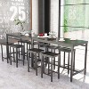 Hooseng Rustic Farmhouse 5-Piece Dining Room Table Set, 4-Person Small Space Dinig Table Set with MDF Top, Metal Frame, Standard Height Bar Table Set - 3 of 4
