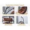 Okak Heavy Duty Wicker Hanging Chair with Stand,Porch Swing with Wicker Weave,Indoor/Outdoor Single Swing Chair for Porch,Patio,Backyard - 3 of 4