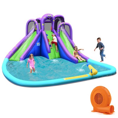 Infans Inflatable Water Park Octopus Bounce House Dual Slide Climbing Wall 750W Blower