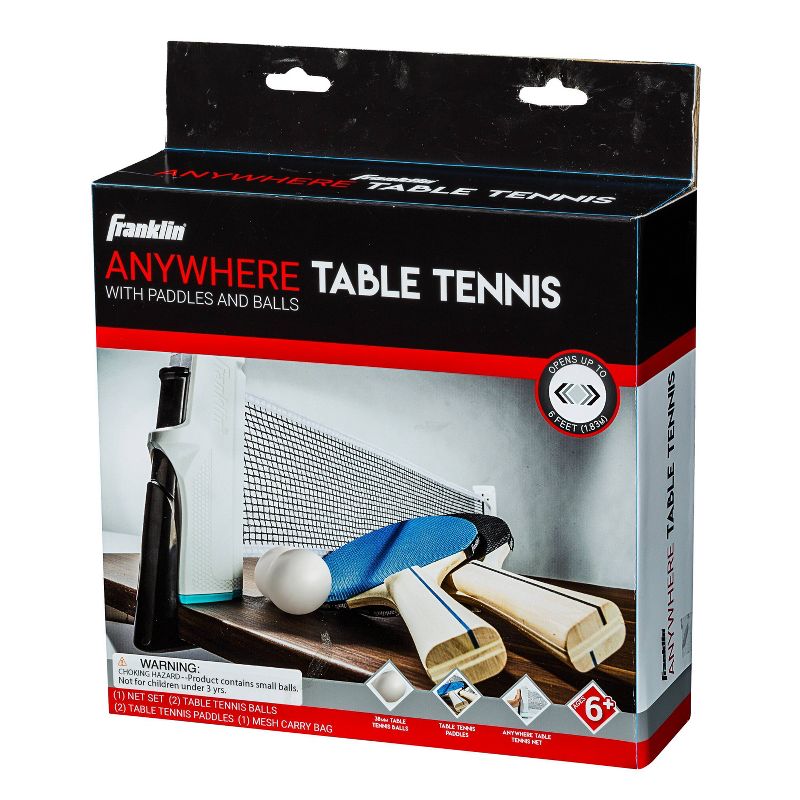 Franklin Sports Anywhere Table Tennis - White/Black, 5 of 6