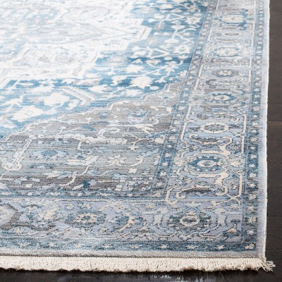 Vintage Charcoal and Blue Persian Runner Rug