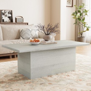 Dyonery Modern Rectangle/Round Coffee Table for Living Room,Engineered Wood Center Coffee Tables for Office Wooden Cocktail Tea Accent Table - 1 of 4