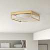 Modern Square Flush Mount Ceiling Light - Gold Iron Frame with Clear Glass Panel, Industrial Chic Lighting for Living Room Bedroom Dining Room - 4 of 4