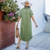 Women's Denim Button Front Side Slit Shirt Midi Dress -Cupshe - 4 of 4
