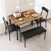 Dining Table Set for 4, Kitchen Table and Chairs for 4, Rectangular Kitchen Table Set with Upholstered Bench - 2 of 4
