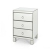 Mirrored Nightstand with 3-Drawers Silver Side End Table Mirrored Furniture for Small Space, Bedroom, Living Room - 4 of 4