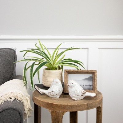 Artificial Dracaena Plant in Beige Ceramic Pot, 20 inches