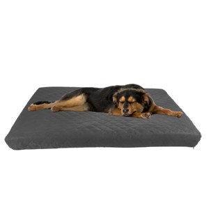 Waterproof Dog Bed - 2-Layer Memory Foam Pet Pad with Removable Machine Washable Cover - 44x35 Crate Mat for Dogs or Puppies by PETMAKER (Gray) - 1 of 4