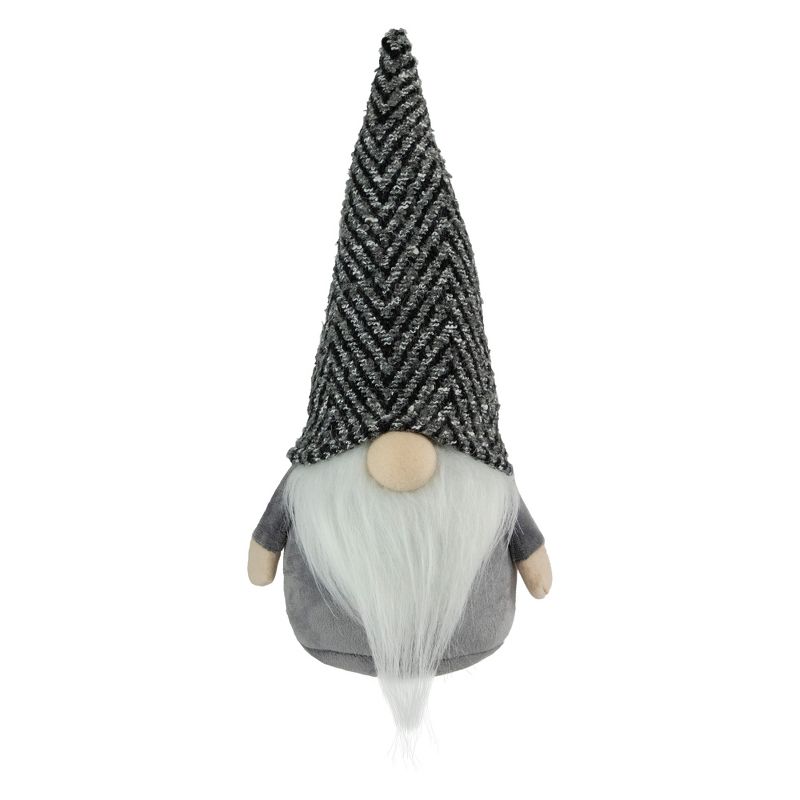 Northlight 12" Gray and White Standing Gnome Tabletop Christmas Decoration, 1 of 5