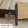 Full Size Bed Frame with Natural Rattan Headboard and Footboard, Wooden Full Platform Bed No Box Spring Needed - 4 of 4