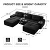 117" Corduroy U-Shaped Modular Sectional Sofa with Movable Ottoman, Pearl-Like Piping, Tufted Design, and No Assembly - 4 of 4