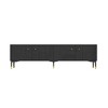 Famapy Black TV Stand with Geometric Pattern Doors - Gold Accents, Modern Media Console - 4 of 4