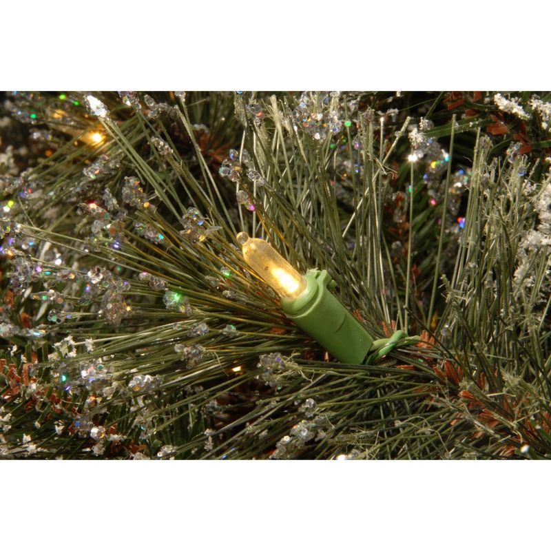 6' Glittery Bristle Pine Garland Battery Operated  White LED Lights - National Tree Company, 4 of 8