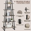 72" Bookshelf with Metal Frame, A-Shape Ladder Shelf with 5-Tier, Wood Bookcase with Adjustable Shelves & Function Bezel for Living Room Bedroom - 3 of 4