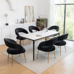 SEYNAR Mid Century Modern Velvet Upolstered Open-Back Dining Chair Set of 6 - 1 of 4