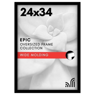 Americanflat 24x34 Poster Frame  - Black Picture Frame - Wide Photo Frames Made of Engineered Wood - Epic Collection - Black