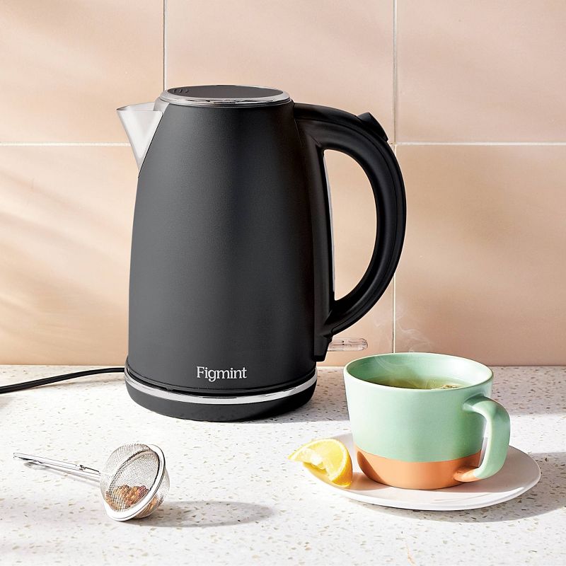1.7 L Electric Kettle with Thin Chrome Trim Band - Painted Stainless Steel - Figmint&#8482;, 3 of 12