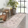 TackView Vintage Rug Irregular Medallion Area Rug Ultra-Thin Non Slip Floral Print Indoor Mat for Living Room Dining Room Bedroom - 2 of 4