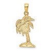 Black Bow Jewelry 14k Yellow Gold Solid Textured Palm Tree Pendant - 3 of 4