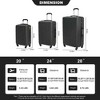 Lyngins Hardshell 20/24/28 Inch Luggage Sets with Spinner Wheels,Built-in TSA Lock,Telescopic Handle,Suitcases Sets for Family Trips - 3 of 4