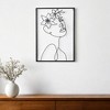 HomeRoots 20" X 14" Black Metal Abstract Female Face Hanging Dimensional Sculpture - 2 of 4