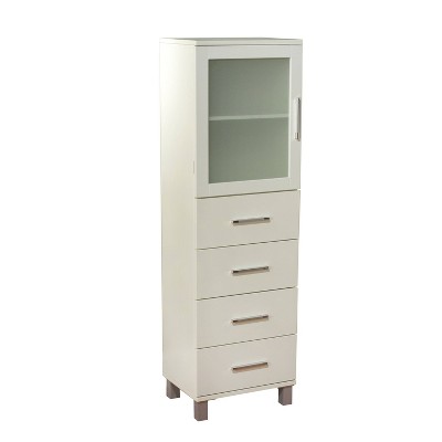 Tall Freestanding Bathroom Storage Cabinet With Drawers And Adjustable  Dividers, Green - Modernluxe : Target