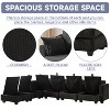 TiramisuBest 113.5" U-Shaped Modular Corduroy Sectional Sofa with Storage Ottoman, 6-Seat Convertible Chaise for Living Room,Black - 4 of 4