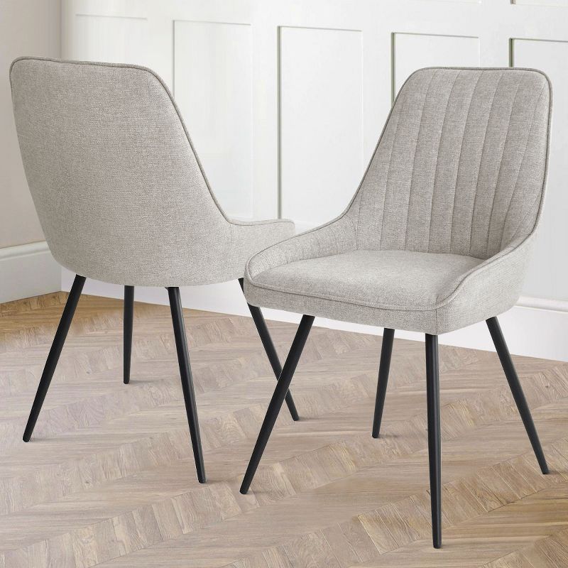 Boston Armless Dining Chairs Set of 2,Dining Chairs with Backrest and Metal Legs,19.5 Inch Kitchen & Dining Room Chairs-The Pop Maison, 4 of 13