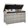 Bigget Outdoor 200 Gallon Steel Wicker Patio Deck Storage Box,Grey - 3 of 4