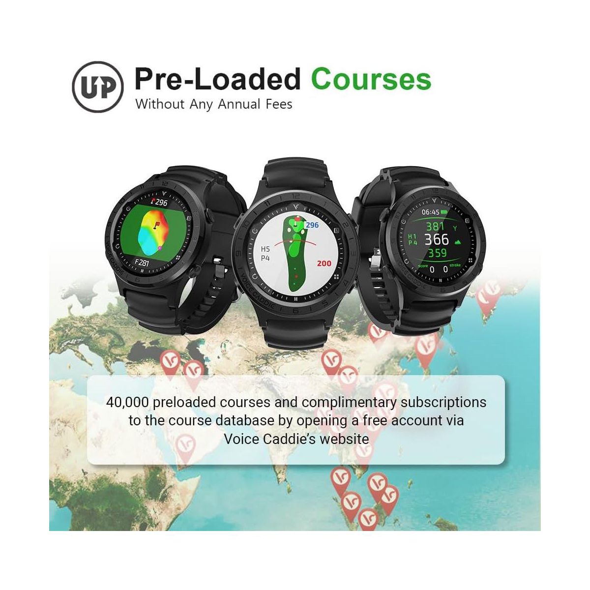 A3 Lightweight Hybrid Golf GPS Watch | Slope Mode, Color Touchscreen, Green Undulation | 40,000 Worldwide Preloaded Courses | Unisex Golf Watch - thumbnail 3
