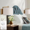 360 Lighting Adair Mid Century Modern Wall Lamps Set of 2 Smart Sockets Warm Brass Plug-In 12" Fixture Linen Drum Shades for Bedroom - 2 of 4