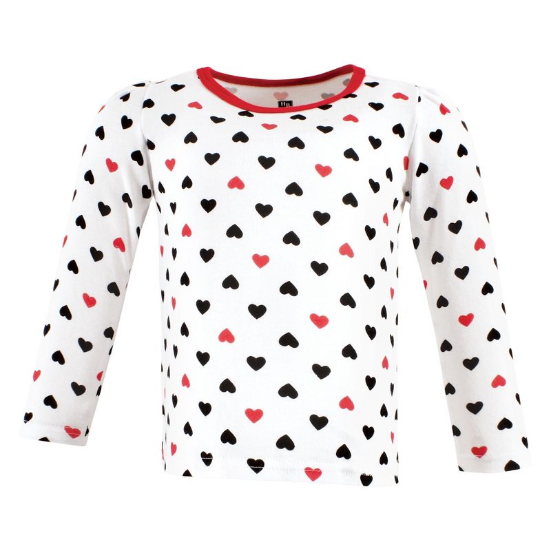 Hudson Baby Infant Girl Long Sleeve T-Shirts, Girl Daddy Red Black, 4 of 6