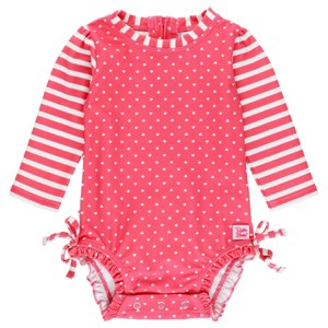 RuffleButts Baby/Toddler Girls UPF50+ Long Sleeve One Piece Rash Guard - 1 of 4