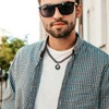 EVERLY JEWELRY |Sterling Silver 7-7.5mm Black Cultured Freshwater Pearl and 8 CT TGW Black Agate Men's Necklace with Large Lobster Clasp - 4 of 4