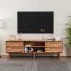 VYNXARIA 63 Inch Brown TV Stand: Vintage - Style Charm Meets Beveled Sophistication - 3 of 4